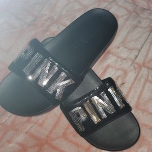 Victoria secret PINK bling slides 🖤🌸